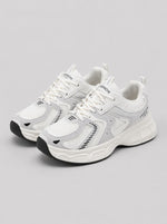 Women's Retro Chunky Mesh Sneakers - White/Grey