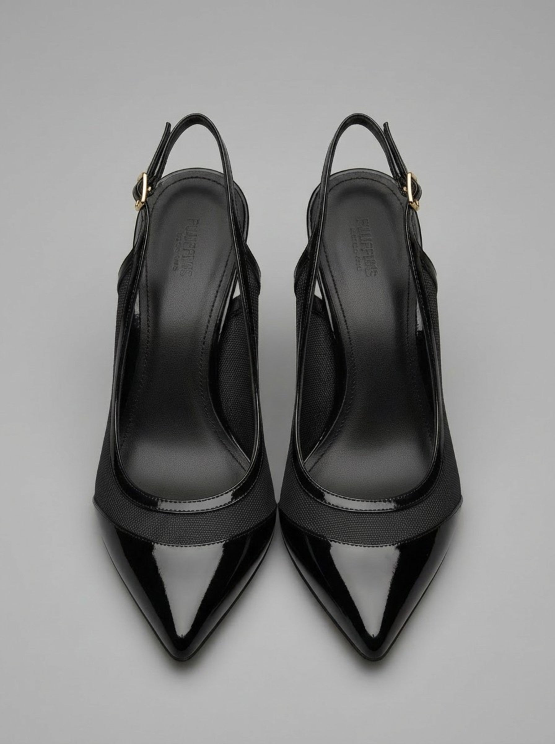 Women's Architectural Gold-Accent Slingback Pumps