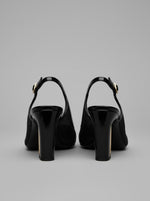 Women's Architectural Gold-Accent Slingback Pumps