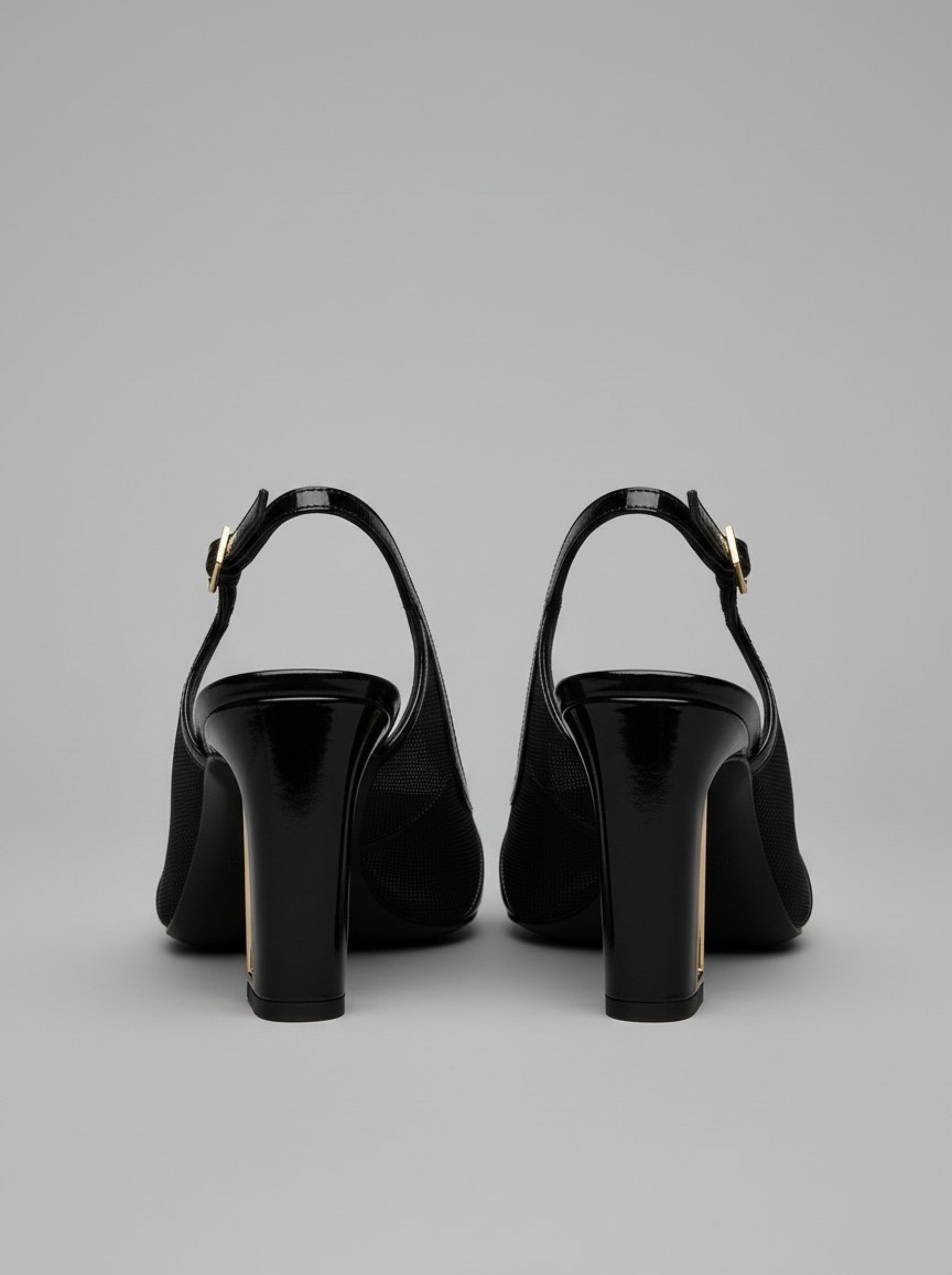 Women's Architectural Gold-Accent Slingback Pumps