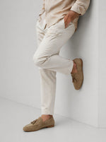 Men's Sand Suede Tassel Moccasins — Riviera Edition