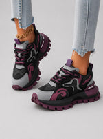 Retro Chunky Fashion Sneakers - White/Light Grey