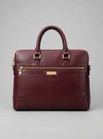 Men's Professional Slim Briefcase "LYXD" — Burgundy & Gold Edition