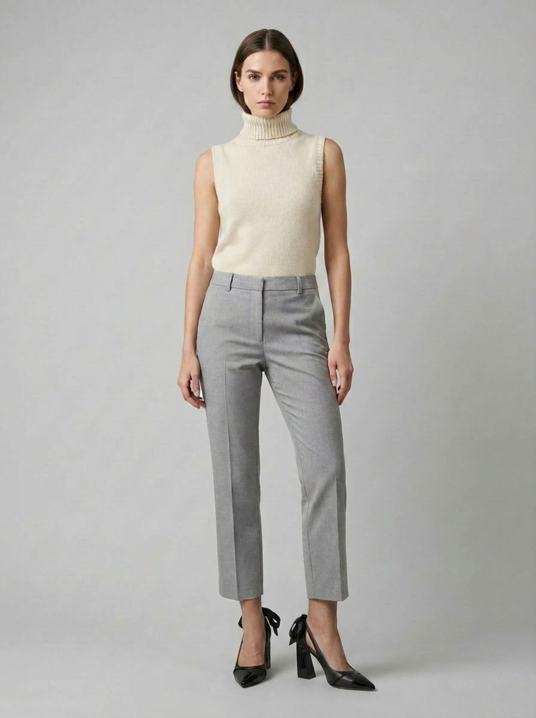 Women's Sculptural Bow-Edition Pointed Pumps — Noir