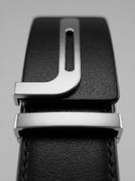 Men's Precision-Fit Automatic Leather Belt — "Tech-Minimalist" Silver Edition