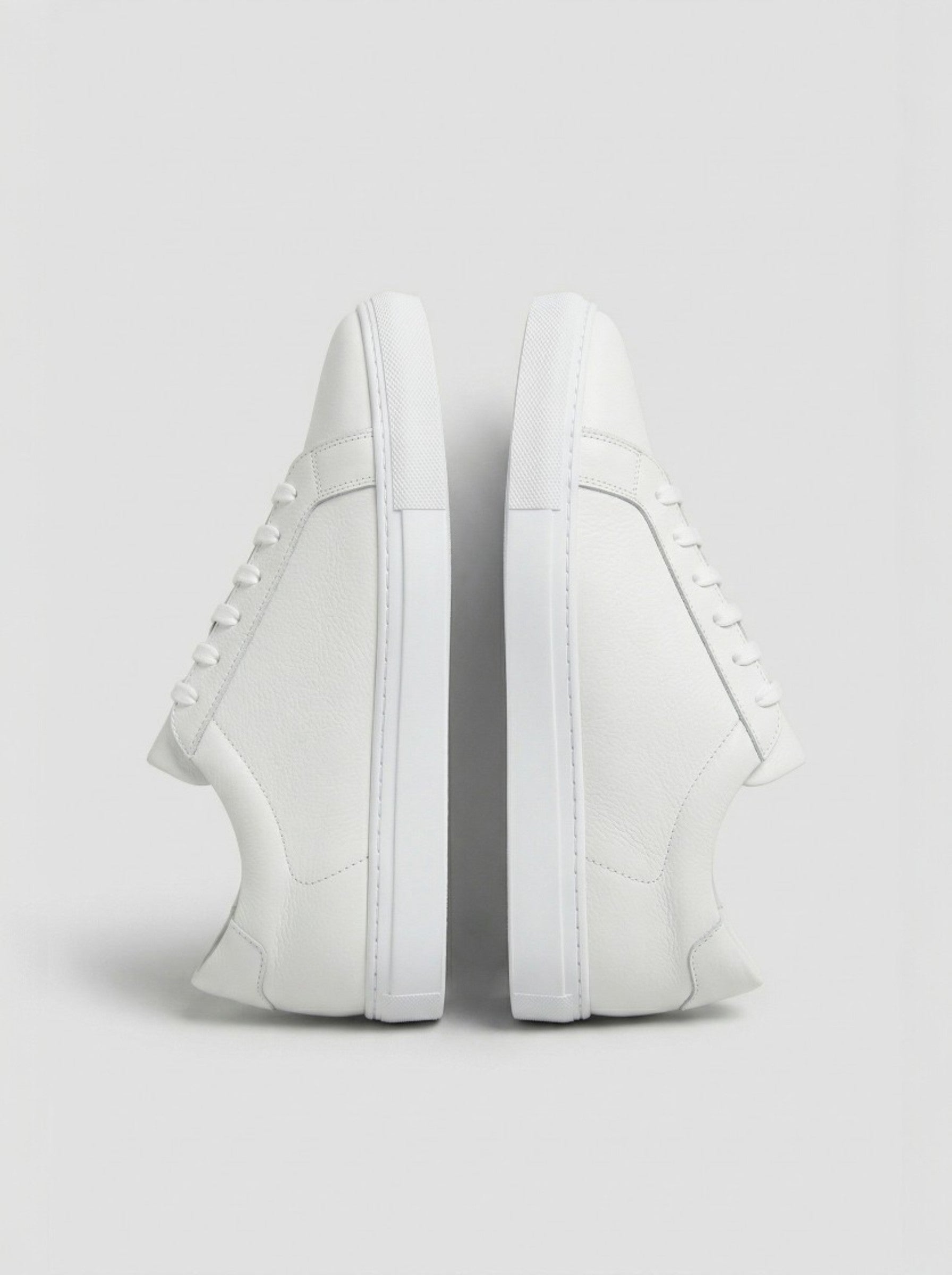 Men's Essential Minimalist White Leather Sneakers