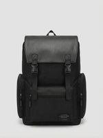 Men's Urban Flap Backpack "Living Traveling Share" — Black