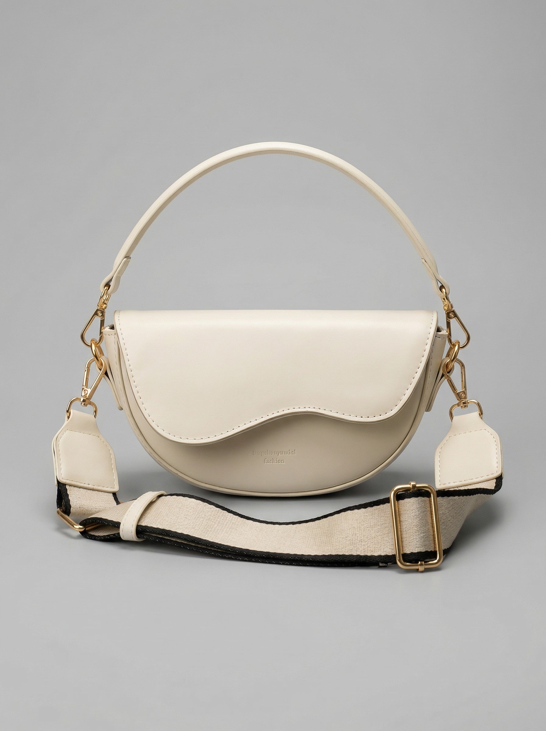 Women's Cream "Wavy" Saddle Bag — Dual Strap Edition
