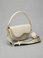 Women's Cream "Wavy" Saddle Bag — Dual Strap Edition