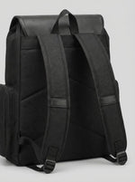Men's Urban Flap Backpack "Living Traveling Share" — Black