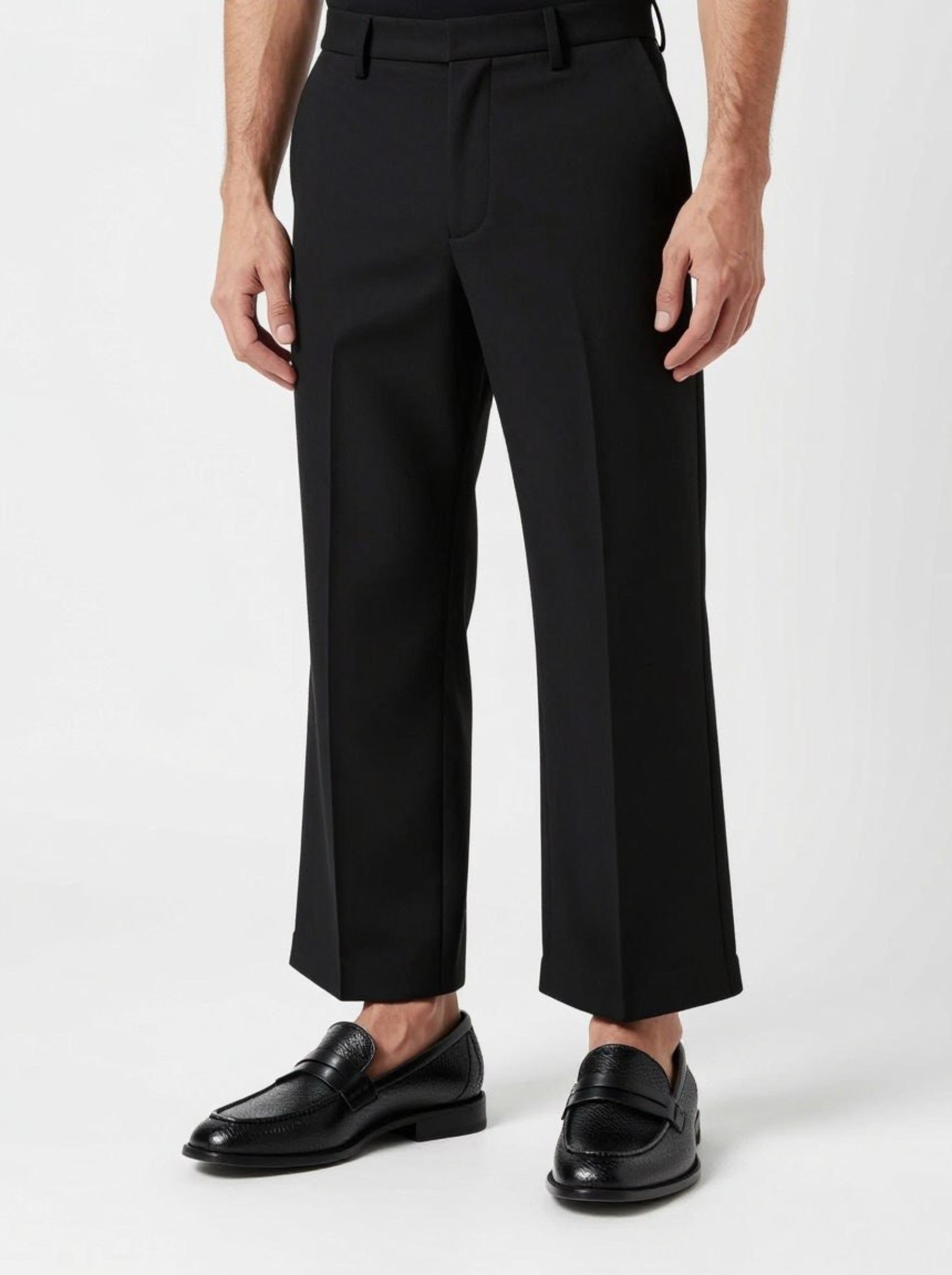 Men's Chunky Black Textured Penny Loafers