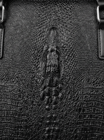 Men's 3D Crocodile-Embossed Executive Briefcase — Onyx Black