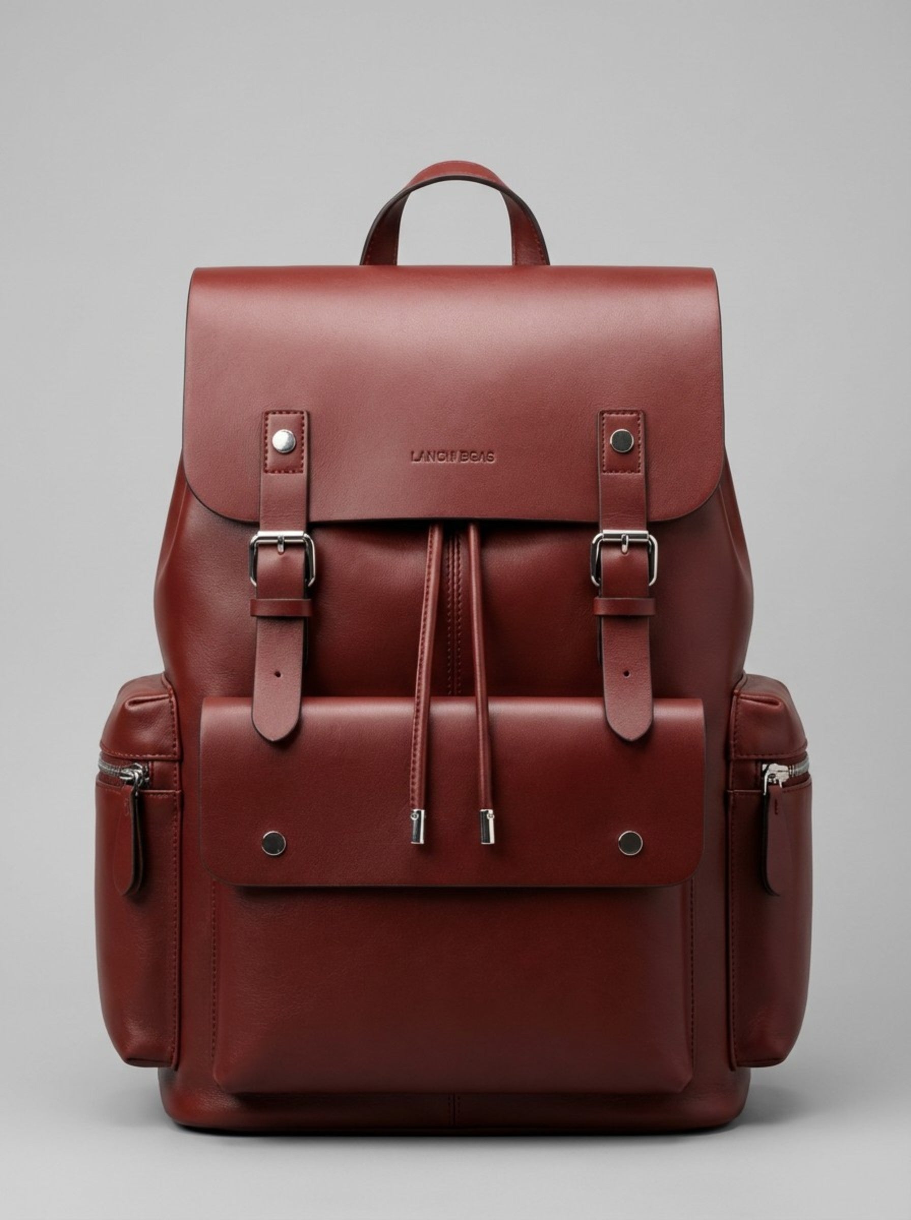 Men's Heritage Leather Rucksack — Deep Burgundy "Lancy Beas" Edition