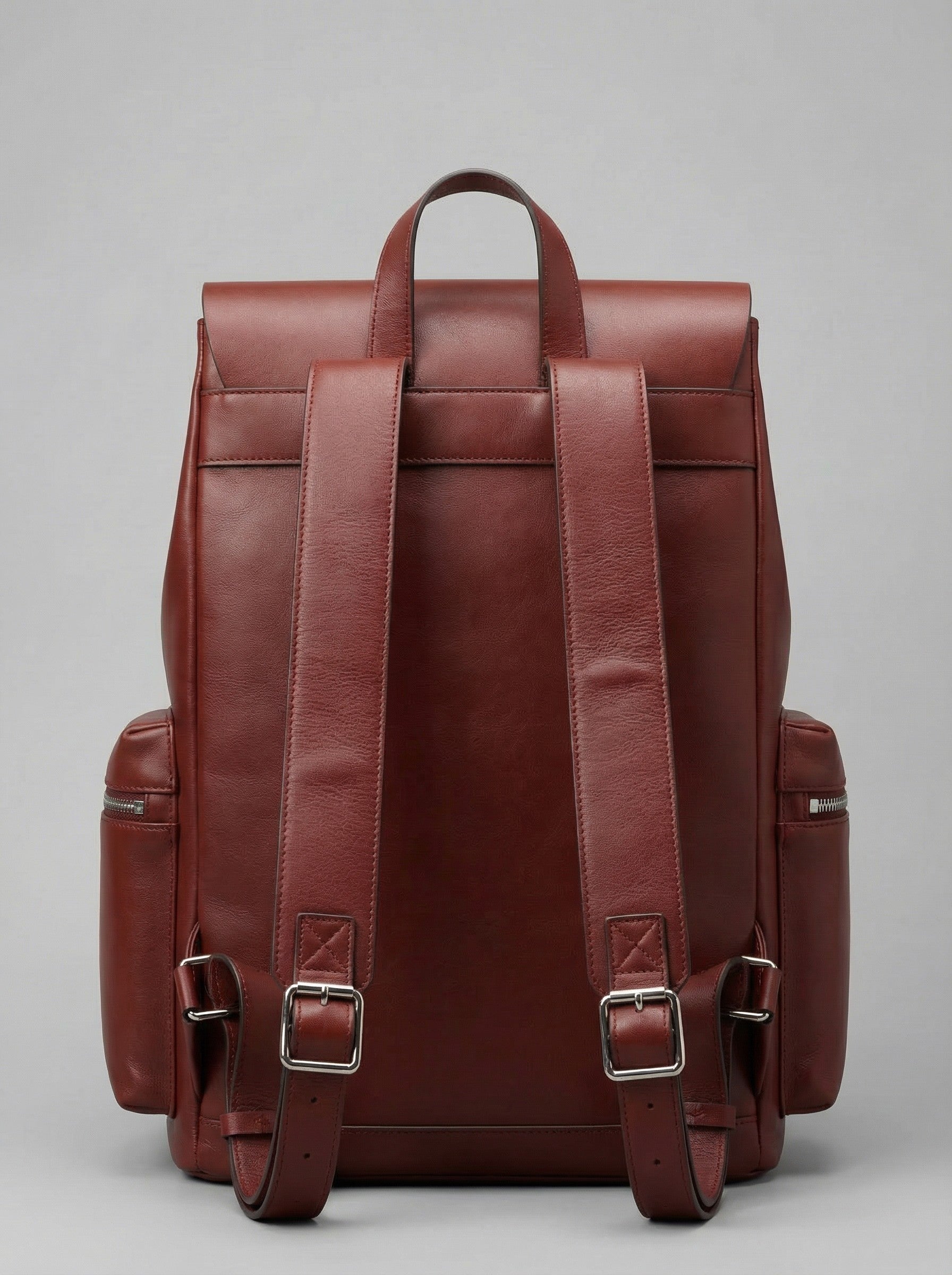 Men's Heritage Leather Rucksack — Deep Burgundy "Lancy Beas" Edition
