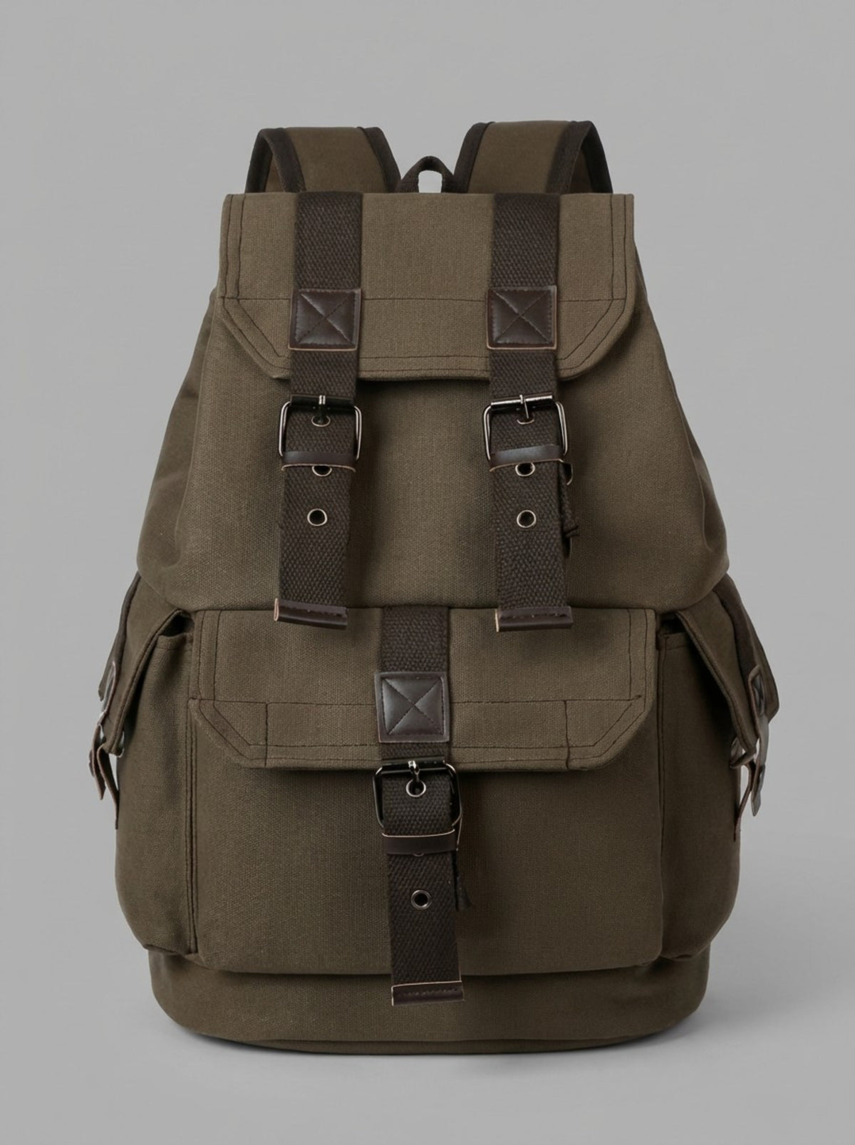 Men's Vintage Military Canvas Rucksack — Olive Drab