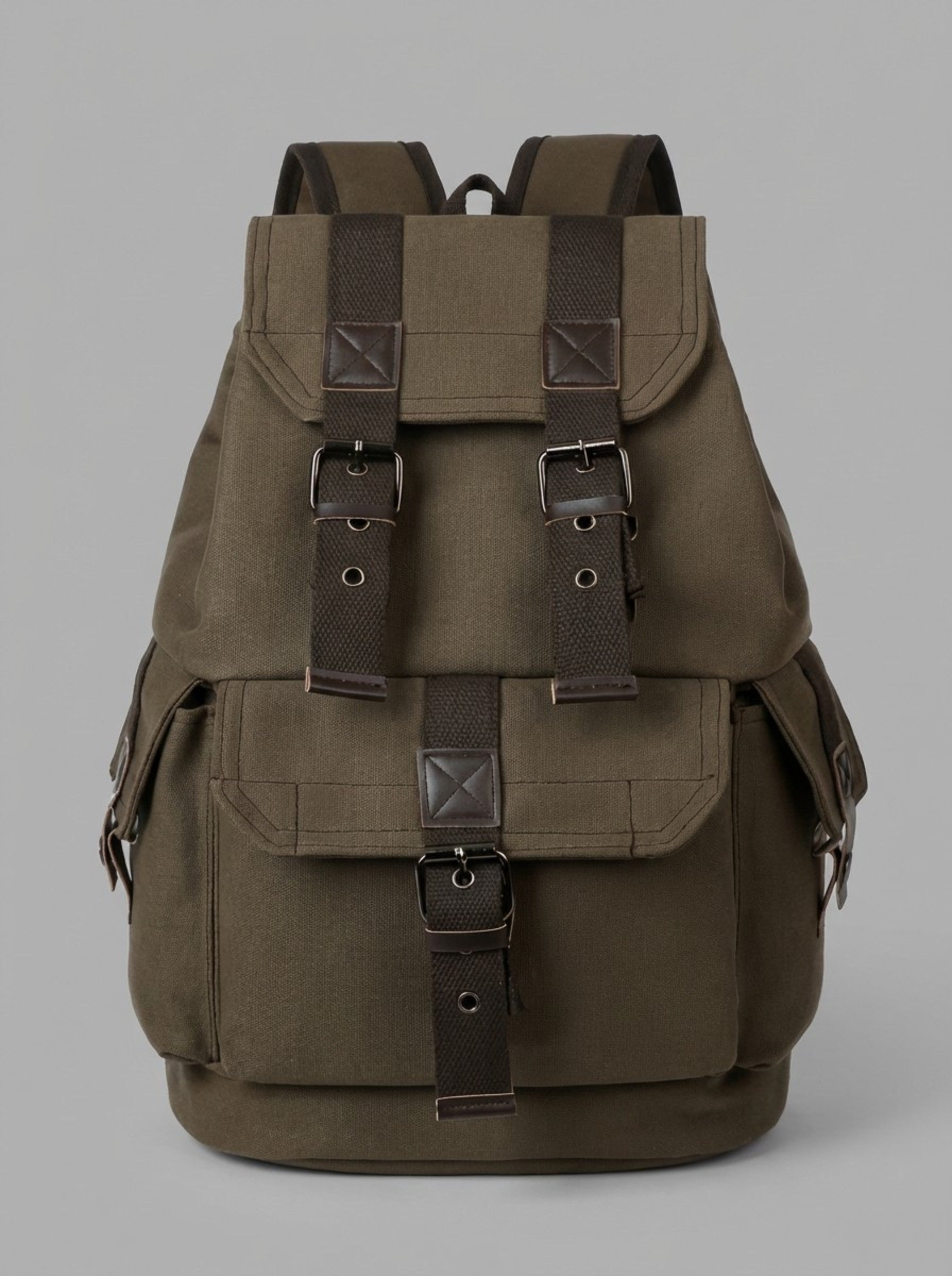 Men's Vintage Military Canvas Rucksack — Olive Drab
